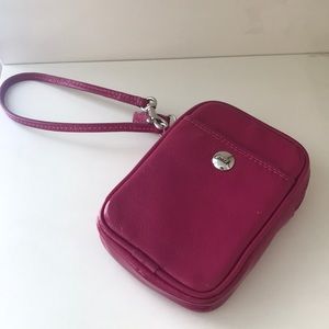 Coach patent pink wristlet